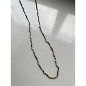 TOWN 3mm虎眼石 2.5mm三角隔珠长链 TANG S925银 长度80cm