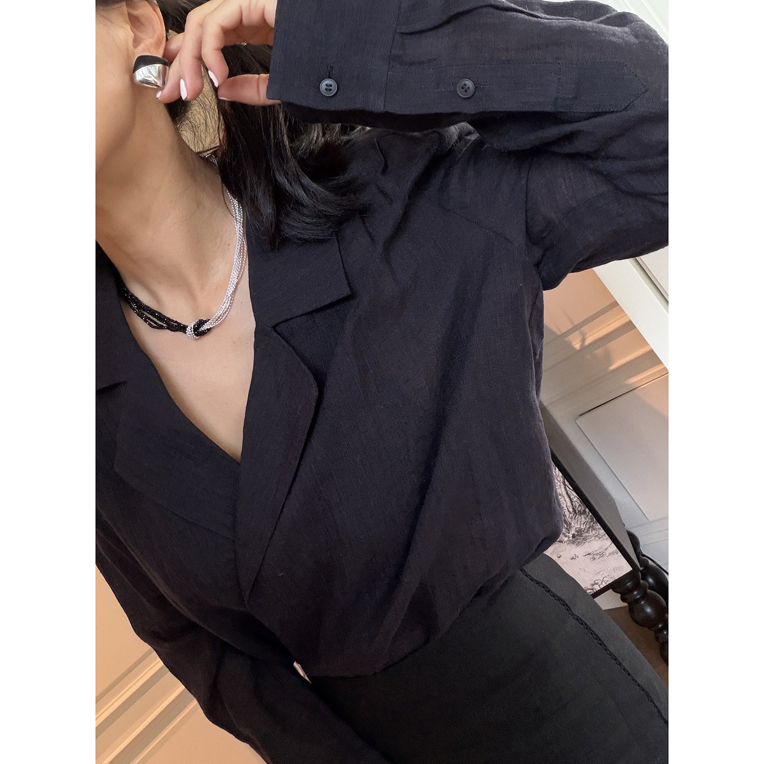 TANG TOWN 自制透气亚麻衬衫 及简随性休闲文艺气质长袖衬衫女夏