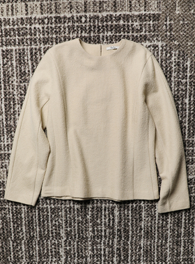 TANG TOWN 自制 时装感立体颗粒肌理 高密挺括有型 微绒羊毛上衣