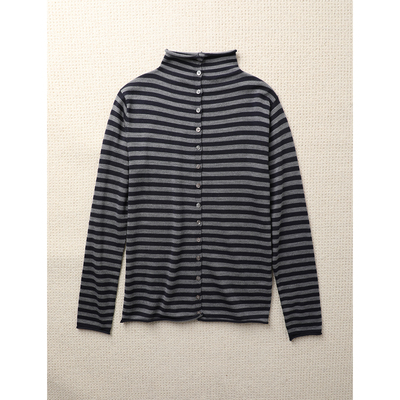 TANG TOWN实穿性与造型感 单穿/叠搭随心演绎 多纽扣条纹羊毛开衫