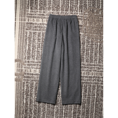 TANG TOWN 自制 本季衣橱刚需单品 羊毛羊绒真丝毛呢松紧腰直筒裤