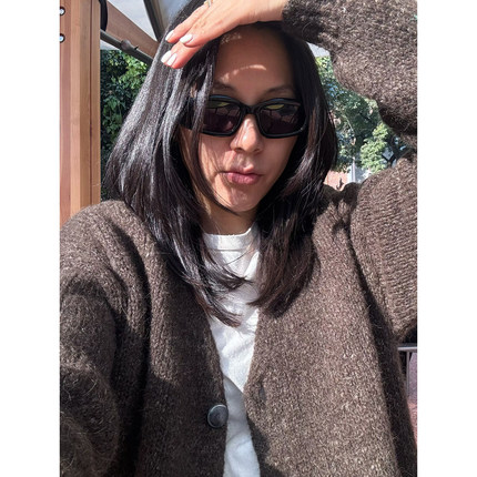 TANG TOWN单穿/叠搭皆可实现出街造型粗针羊驼毛亚麻混纺毛衣开衫