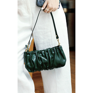 植鞣油蜡牛皮单肩包 轻便褶皱云朵包 腋下手提包 TOWN设计款 TANG