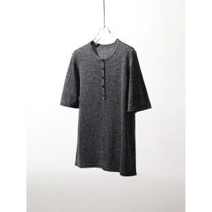 TOWN 棉 休闲百搭 莱赛尔 点子纱亨利领T恤 干爽舒适和纸纱 TANG