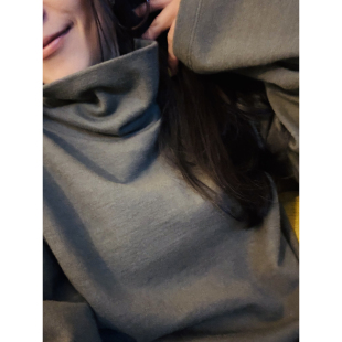 套头针织衫 TANG 松弛简约高领休闲廓形卫衣 棉混纺 TOWN自制羊毛