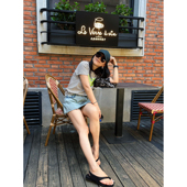 TOWN 自制 深浅撞色随性水洗毛边显瘦牛仔短裤 TANG 裙裤