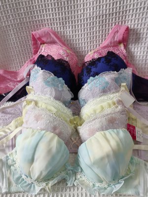 大码34/75B日韩内衣文胸有钢圈聚拢刺绣蕾丝多扣无插垫杂款