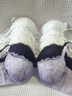 75B 日韩内衣文胸有无钢圈聚拢刺绣蕾丝多扣无插垫杂 大码