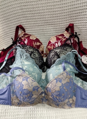 大码30/65CEFG日韩内衣文胸钢圈聚拢刺绣蕾丝多扣无插垫杂款