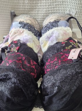 大码32/70F日韩内衣文胸有无钢圈聚拢刺绣蕾丝多扣无插垫杂款