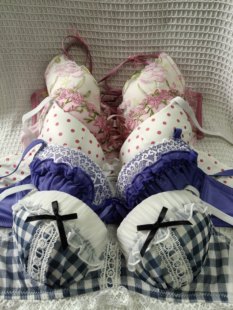 日韩内衣文胸有钢圈聚拢刺绣蕾丝多扣无插垫杂款 大码 70C