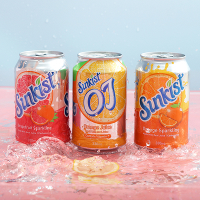6罐*香港进口屈臣氏碧泉柠檬茶蜜桃茶新奇士橙汁沙示汽水碳酸饮料