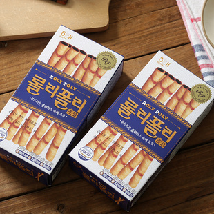 办公室休闲食品 韩国进口零食海太巧克力夹心薄脆饼干波纹蛋卷盒装