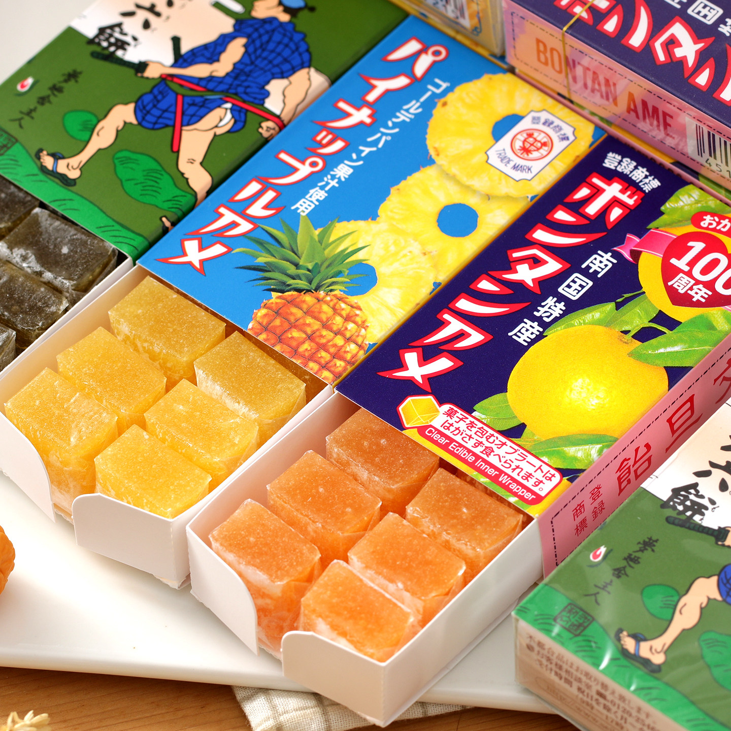 日本进口糖果零食南国古早seika柚子糖菠萝糖六饼抹茶果汁软糖45g
