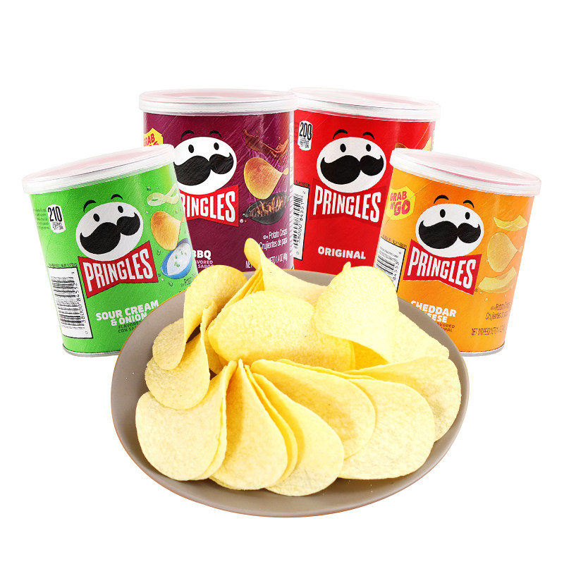 美国进口Pringles品客薯片零食洋葱烧烤味多味选择办公室膨化食品
