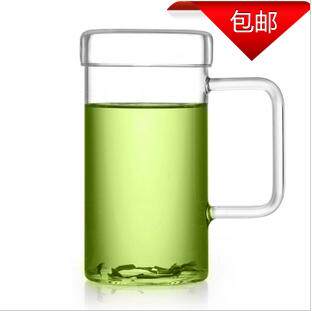 大号家用玻璃绿茶茶叶单层泡茶杯有盖办公室茶水分离喝茶喝水杯子