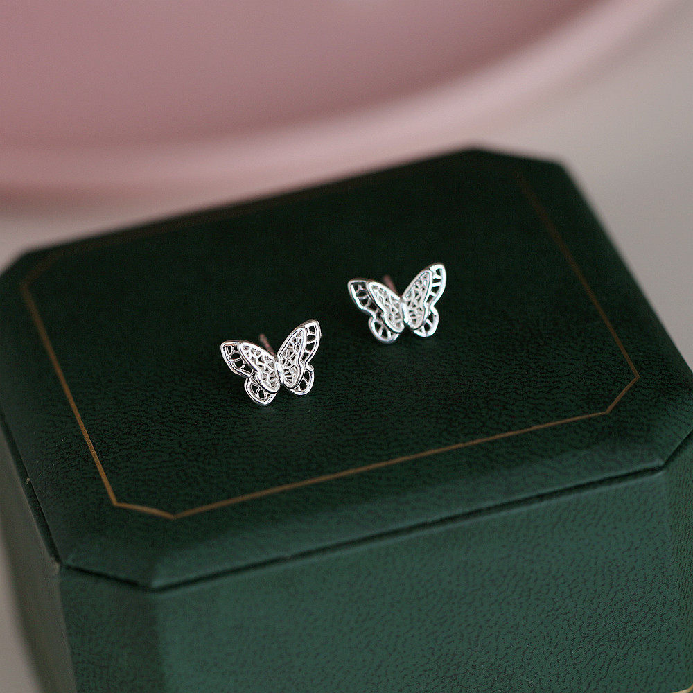 清新甜美小巧镂空双层立体蝴蝶耳钉女日常通勤百搭新款高级感耳饰,饰品/流行首饰/时尚饰品新,耳钉,淘宝优惠券,粉丝福利购,淘宝优惠卷