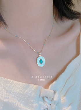 小Z优品复古新中式椭圆形项链女