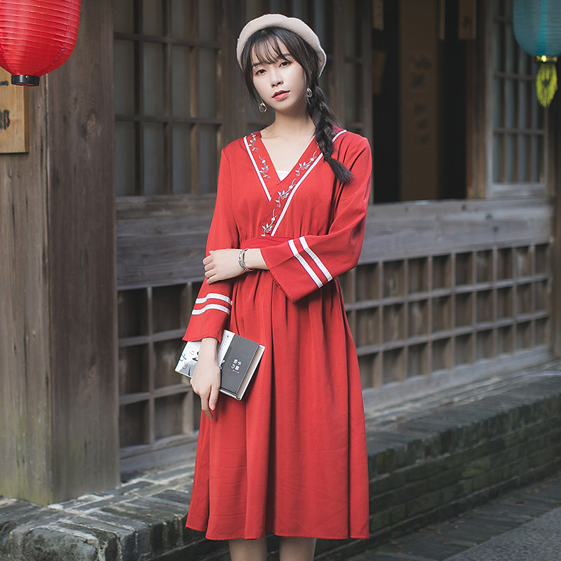 改良汉服棉通勤复古纯色