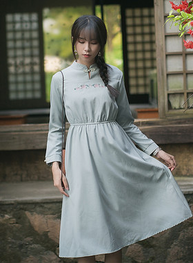 文艺复古连衣裙布衣女装时尚长袖