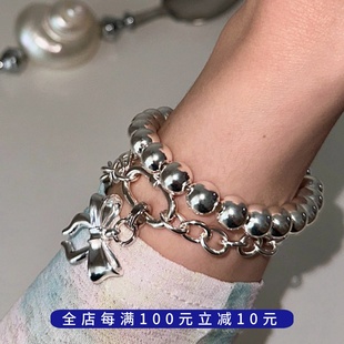 PLUS JEWELRY/自留款!好rua的串串!可盘大珠珠圆珠手链925纯银
