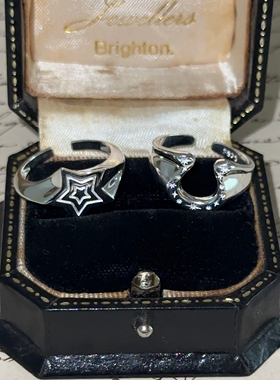 PLUS JEWELRY / 925银纯银星星马蹄铁戒指开口可调节