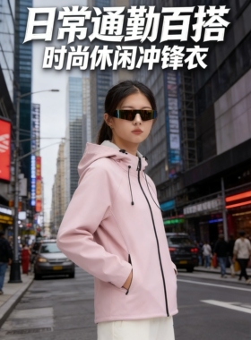 枯叶蝶盾步1100女士户外冲锋衣软壳暴雨级防水防风登山服秋冬外套