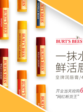 临期 美国正品Burt's Bees小蜜蜂天然葡萄柚 草莓 黄瓜蜂蜡润唇膏