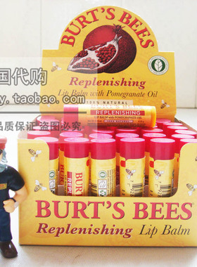 包邮正品现货美国Burt's Bees小蜜蜂天然红石榴润唇膏4.25g