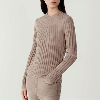 100%纯山羊绒软糯中厚开衫针织长袖气质百搭翻领显瘦