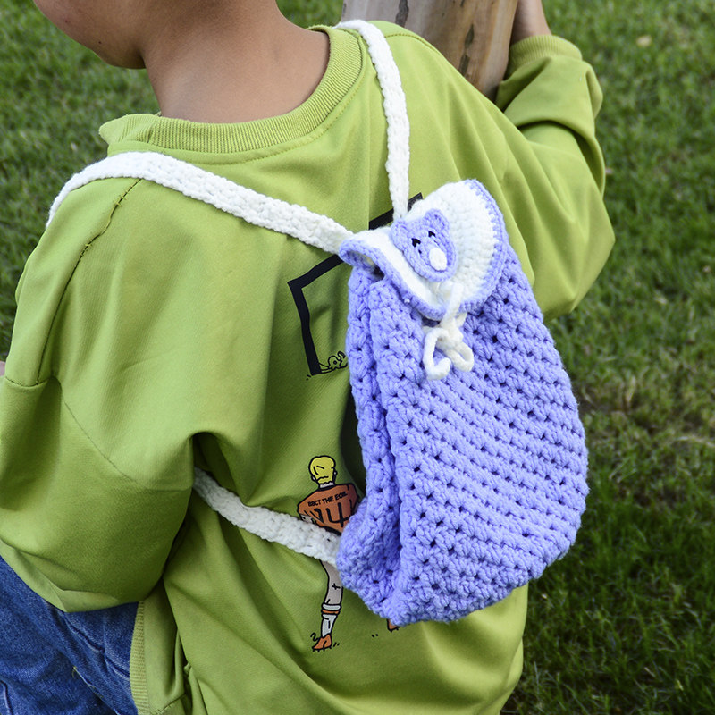 织趣坊立体动物背包包diy钩针手工编织儿童宝宝毛线材料包双肩包