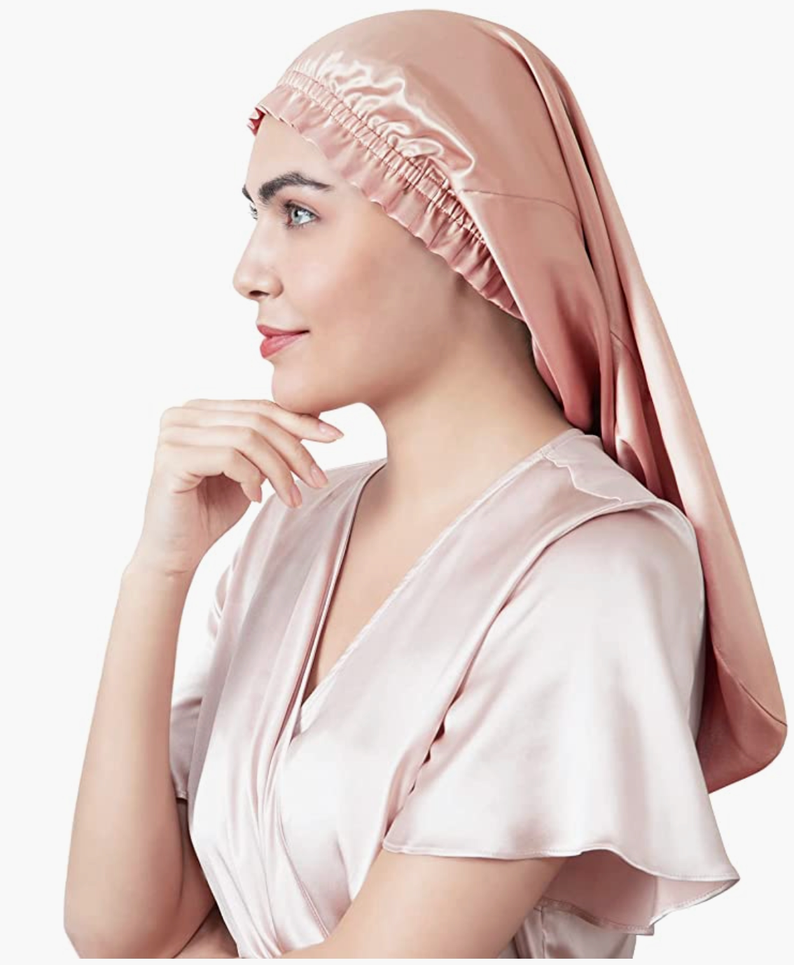 真丝睡帽100%桑蚕丝时尚薄款透气月子帽睡觉助眠护发帽子女