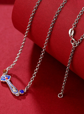 壹鹿银s925南红景泰蓝复古