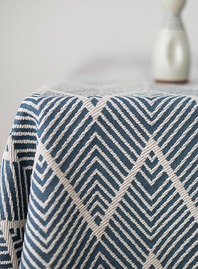 桌布轻奢高级感北欧棉麻布艺长方形茶几定制台布餐桌桌布圆桌盖布