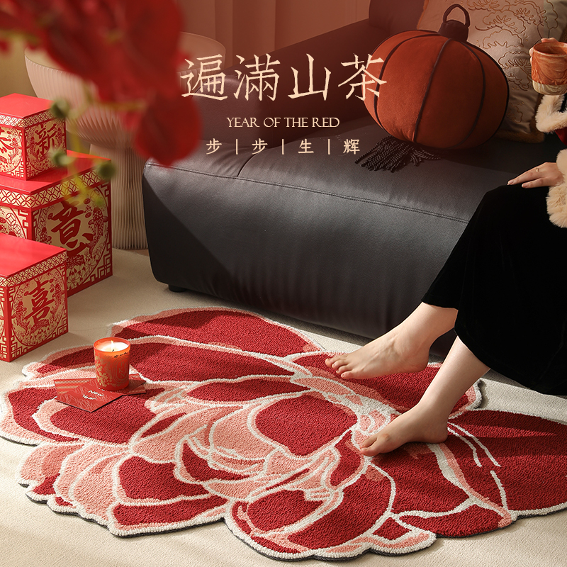 地垫入户门垫进门山茶花四季装饰