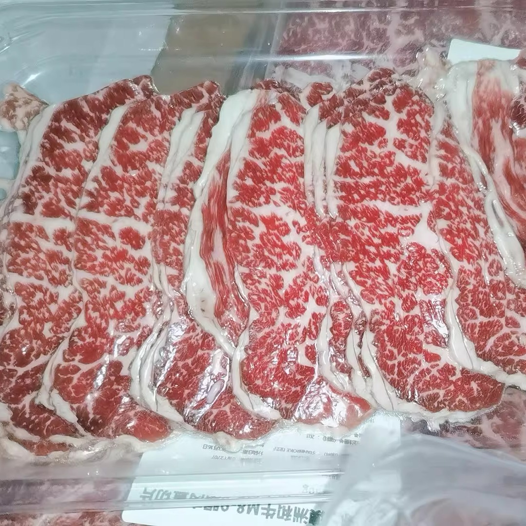 澳洲进口M6M7和牛眼肉盖谷饲原切烤肉片和牛肉片雪花牛肉卷火锅