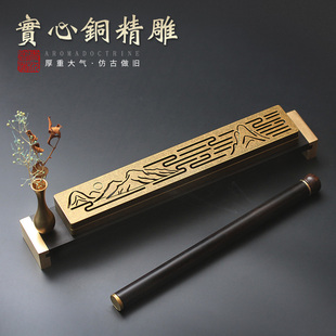 创意茶道线香插卧香盒家用线香炉室内纯铜卧香炉香道摆件沉檀香炉