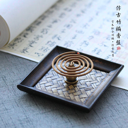 复古日式藤编家用禅意香插