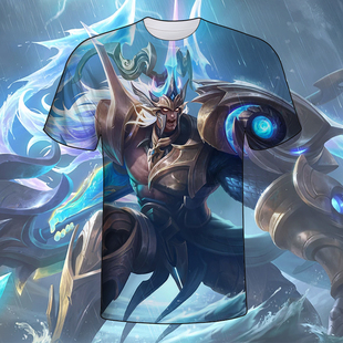 王者荣耀短袖吕布怒海麟威衣服男女装春夏中小学生青少年t恤上衣