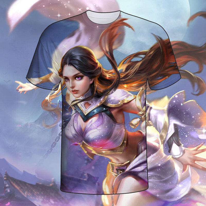 王者荣耀短袖露娜紫霞仙子衣服男女装春夏中小学生青少年t恤上衣