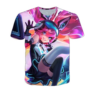 王者荣耀安琪拉心灵骇客衣服短袖T恤男女装中小学生青少年cos上衣