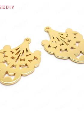 项链手链耳环耳饰Diy饰品配件15x22MM铜镀真金羽毛 挂件吊坠37004