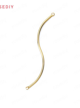 Diy饰品配件8x58MM 吊孔1MM 铜镀真金 双孔 S棒 挂件 35771