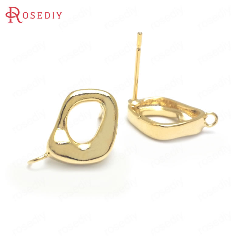 金色不规则几何形耳钉