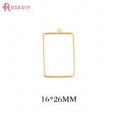Diy饰品耳环耳饰耳针配件16x26MM铜镀真金长方形 挂件34672