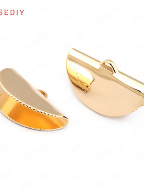 Diy饰品配件 宽15MM 20MM 25MM 铜镀真金 光面弧形 夹扣 33604