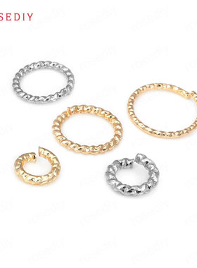 项链手链耳环耳饰Diy饰品配件 5MM 粗1MM 铜 麻花圈 开口圈 43151