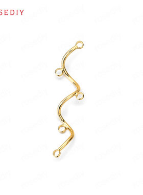 项链耳环耳饰Diy饰品配件6x36MM 铜镀真金曲线 连接挂件35769