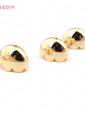 Diy饰品铜镀真金发饰头饰配件流苏帽椭圆花托花帽珠托珠帽33618