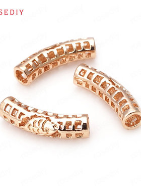 Diy饰品手工材料 铜镀真金手链发饰头饰配件弯管 手链装饰管30751